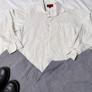 Classic White Men's Dress Shirt